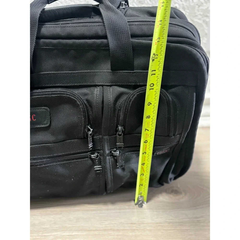 Tumi Alpha Deluxe Wheeled Briefcase Black Ballistic Nylon Laptop Bag 2207D3‎